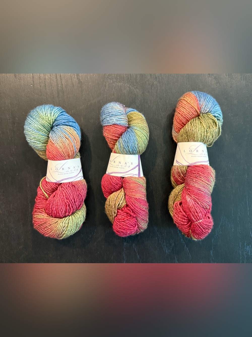 New Lorna’s Laces Hand Dyed Yarns 3 Hanks Rainbow Silk/Wool Blend 403 Tuscany